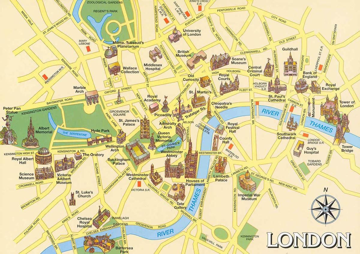mapa centrálního Londýna