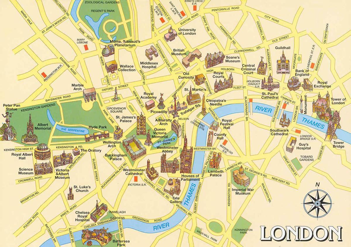 mapa centrálního Londýna