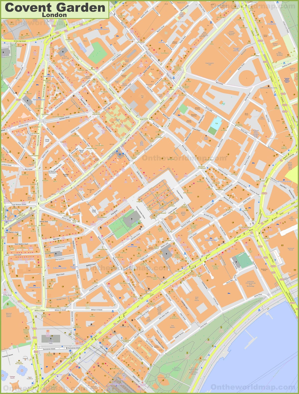 covent garden v Londýně mapě