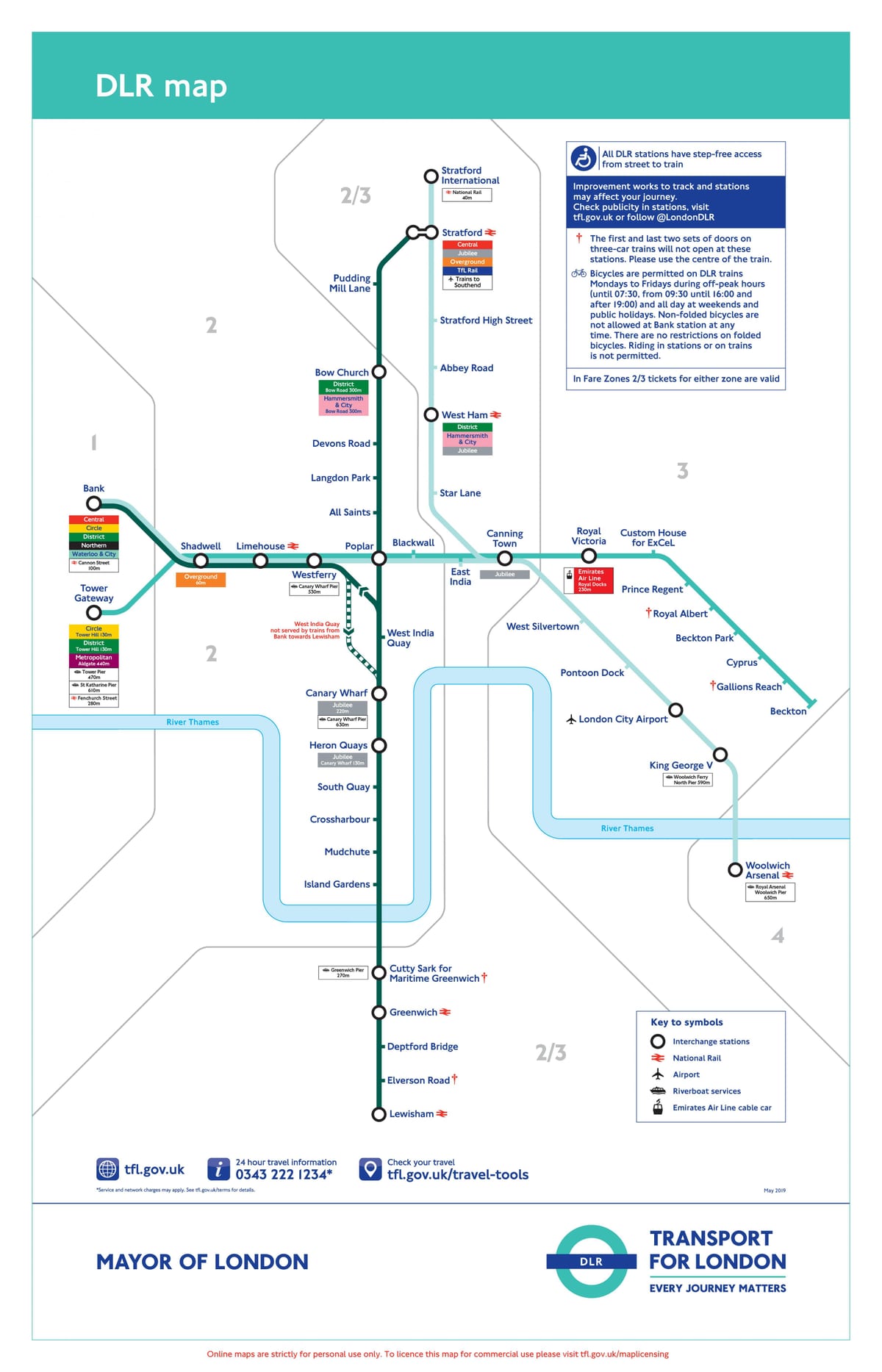docklands light railway v Londýně mapě