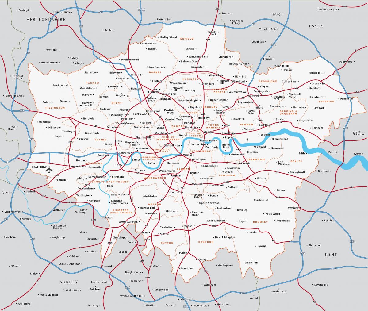 mapa greater London