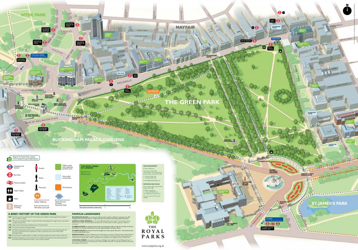 mapa Green park