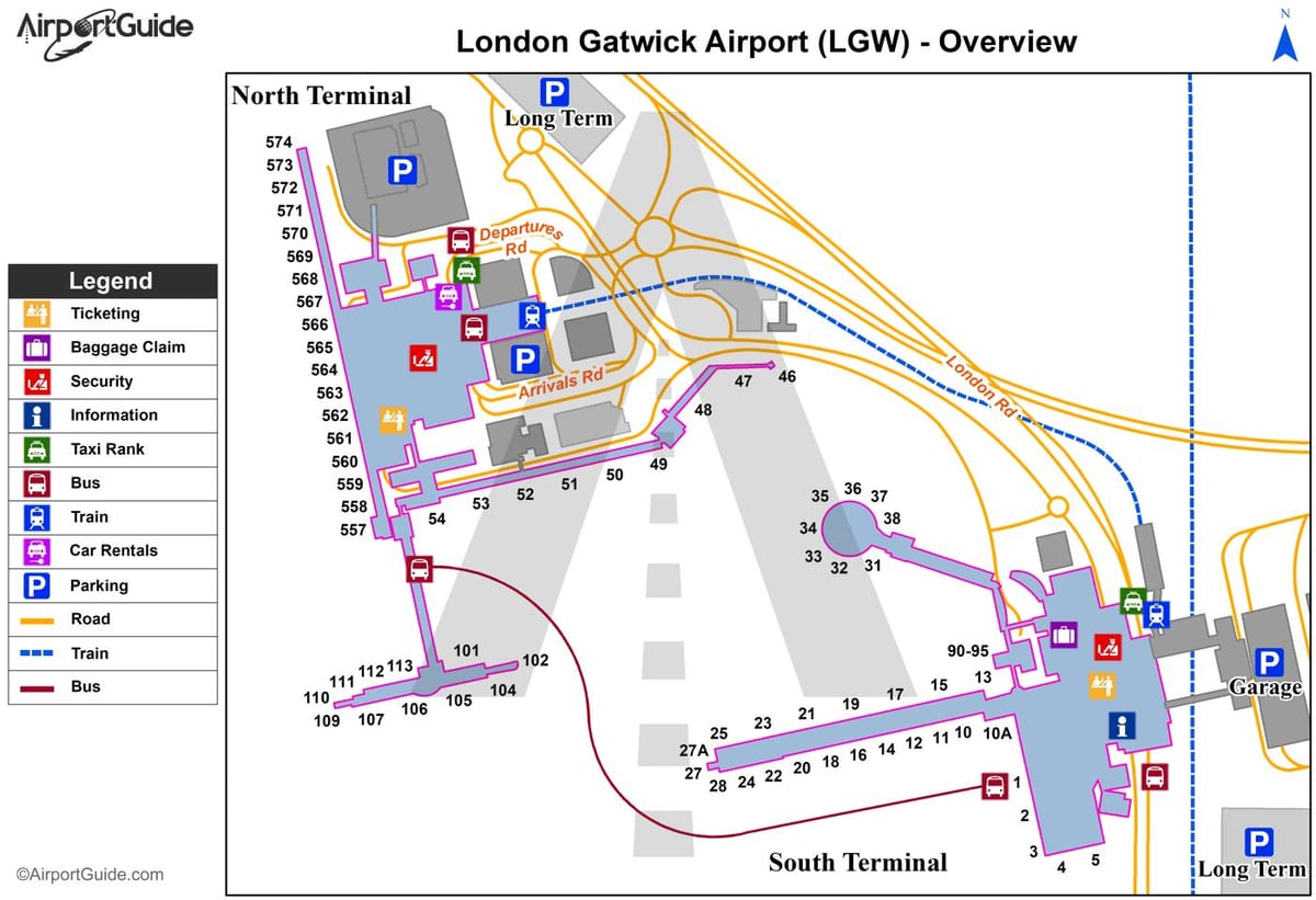 gatwick mapě