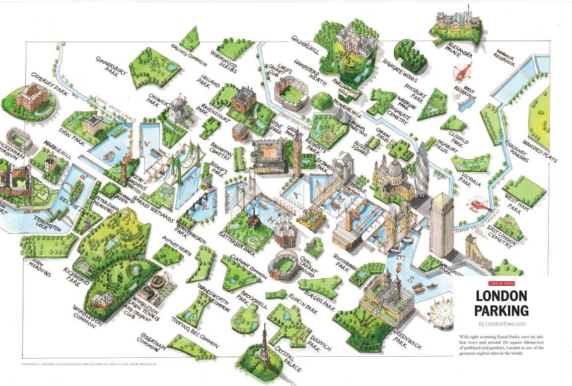 mapa Londýnské parky