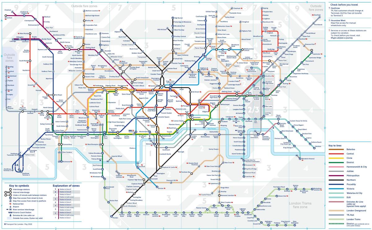 mapa mrt Londýně
