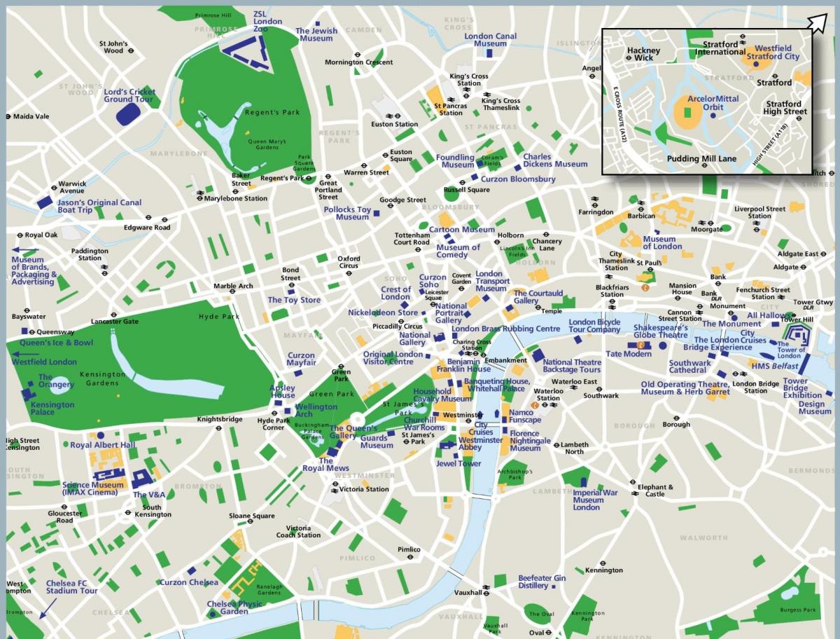 turistická mapa Londýna