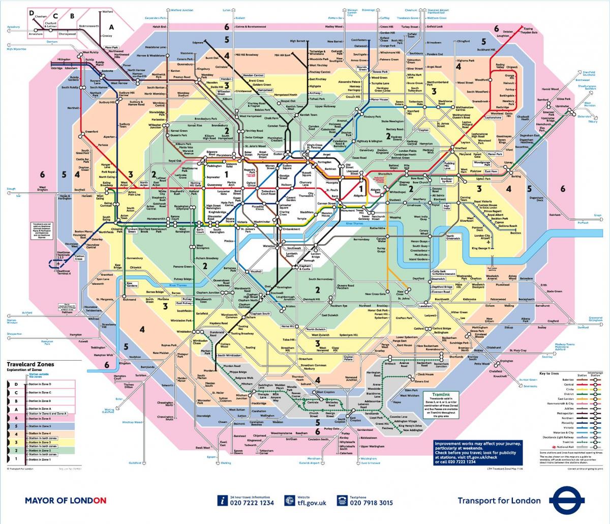 Londýn mapa zón