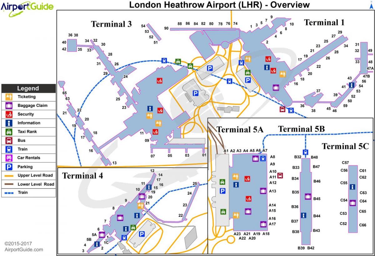 mapa letiště heathrow