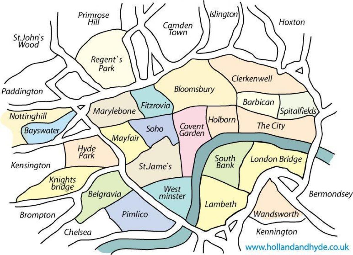 okolí mapa Londýna