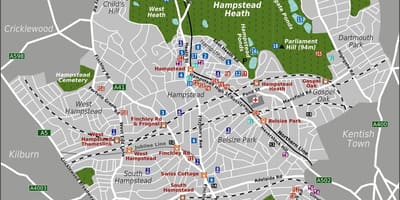 Mapa London Hampstead