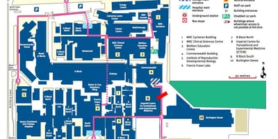 Mapa Imperial College v Londýně