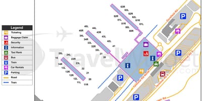 Mapa letiště Stansted