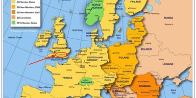 Londýn mapa Evropy