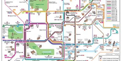 Bus mapa Londýna